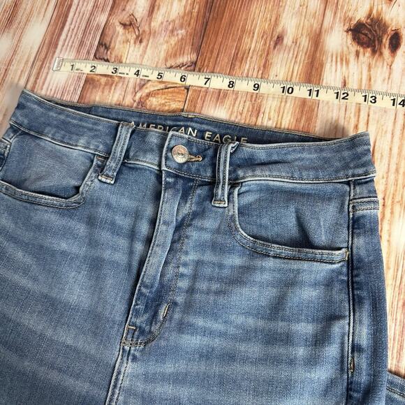 American Eagle SUPER HIGH RISE JEGGING Sz 6 Short Blue Jeans Denim Pants 26x27.5 - Picture 5 of 11